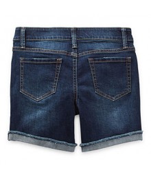 Arizona Blue Wash Colored Dots Girls Denim Shorts (Plus Size)